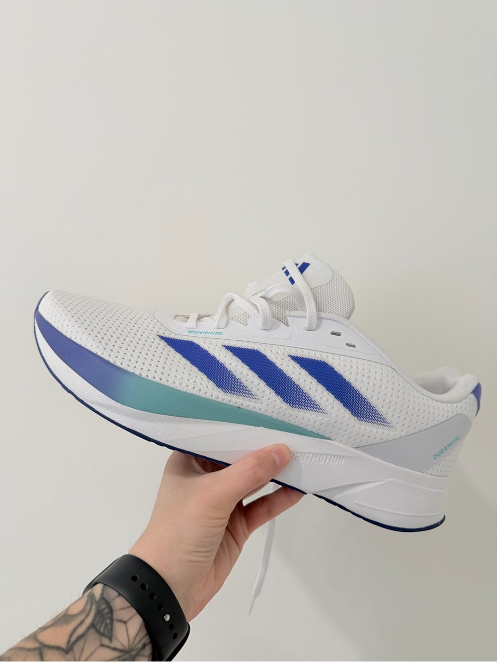 Adidas Mens White & Blue Running Shoes